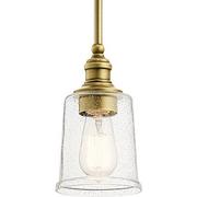 Lampy sufitowe - Kichler Industrialna LAMPA wisząca KL-WAVERLY-MP-NBR Elstead loftowa OPRAWA szklany ZWIS retro mosiądz przezroczysty KL-WAVERLY-MP-NBR - miniaturka - grafika 1