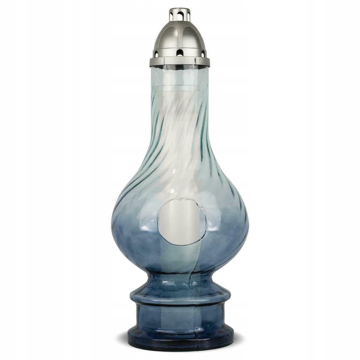 Znicz Lampa Bardzo Duża 55 cm Grafit Znicz Szklany Ekskluzywny z Wkładem