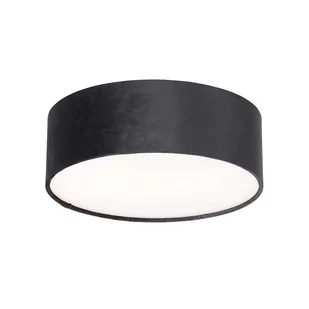QAZQA Lampa sufitowa czarna 30 cm ze złotym wnętrzem - Drum - Oprawy, klosze i abażury - miniaturka - grafika 1