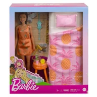 Lalki dla dziewczynek - Mattel, Barbie, Zestaw lalka z sypialnią - miniaturka - grafika 1