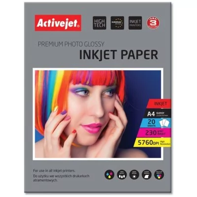 ActiveJet AP4-230G20 papier fotograficzny błyszczący A4 20szt 230g