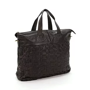 Abbacino pleciony skórzany worek shopper, Zielony - Torebki damskie - miniaturka - grafika 1