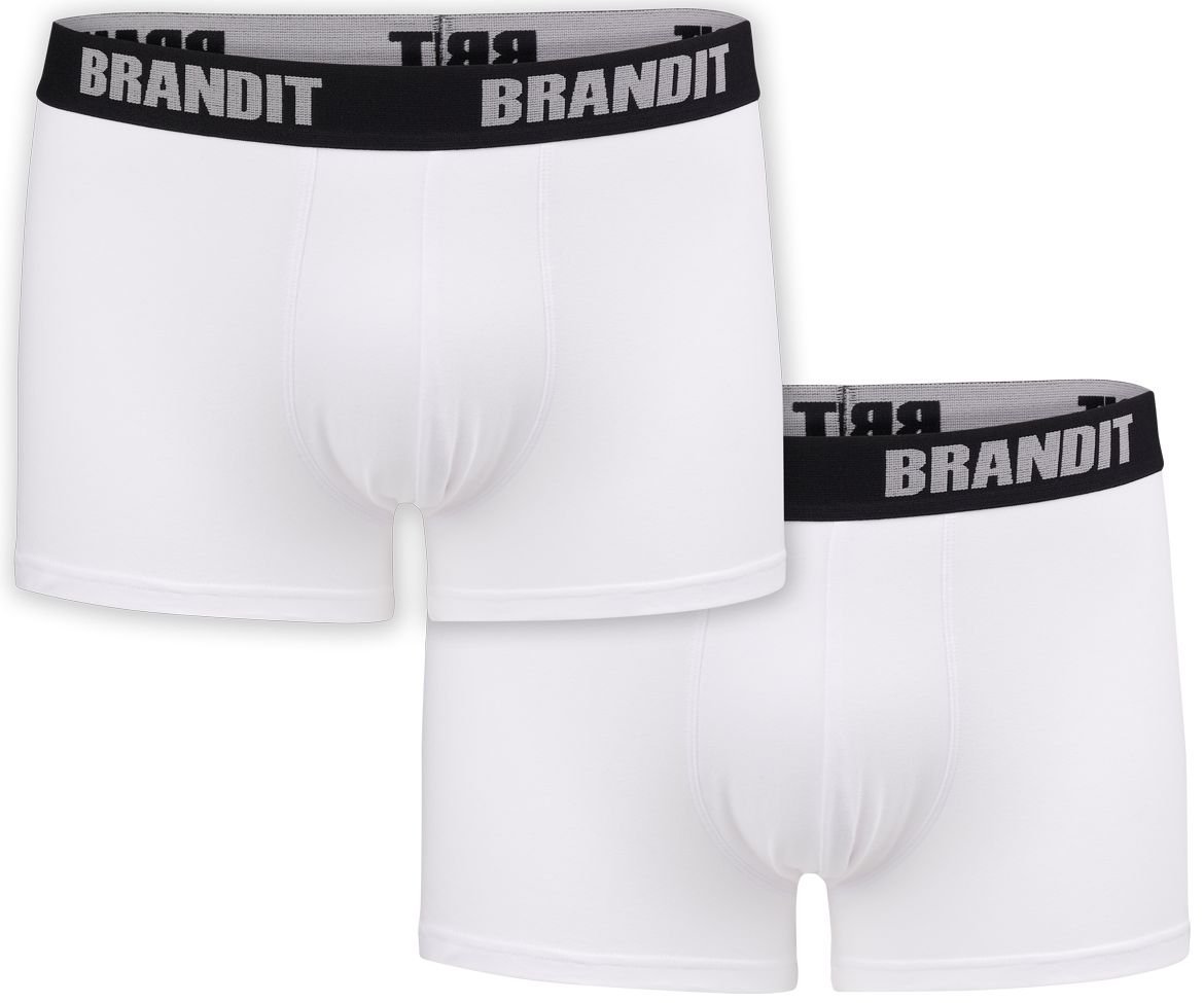 Bokserki Brandit Logo - 2 Pary White + White-M