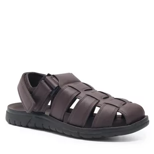 Sandały Lanetti MSS20508-01 Brązowy - Sandały męskie - miniaturka - grafika 1
