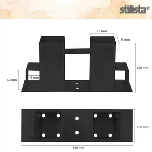 CZARNY STOJAK NA DREWNO KOMINKOWE WSPORNIK PROFILE - Akcesoria kominkowe - miniaturka - grafika 3