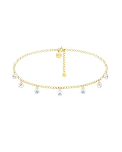 Złoty choker z opalizującymi kryształami SWAROVSKI® CRYSTAL - Naszyjniki - miniaturka - grafika 1