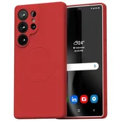 Etui i futerały do telefonów - Etui MERCURY Semi-Silicone MagSafe do Samsung Galaxy S25 Ultra Czerwony - miniaturka - grafika 1