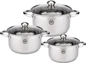 Zestawy garnków i patelni - Zestaw garnków ze stali nierdzewnej MG Home Lauro 6 elementów - miniaturka - grafika 1