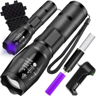 Latarki - Latarka Taktyczna Wojskowa Mocna Szperacz ZOOM UV CREE LED Akumulatorowa TRIZAND - miniaturka - grafika 1