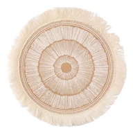 Obrusy i serwetki - mata stołowa jutowa z frędzlami śr. 38 cm dek. boho - miniaturka - grafika 1