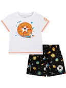 Kaftaniki dla niemowląt - Converse 2-częściowy zestaw w kolorze biało-czarnym - miniaturka - grafika 1