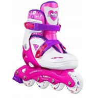 Rolki - Nils Extreme NJ/NA0321 Biało-różowy (rozmiar 31-35) - miniaturka - grafika 1