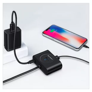 Ugreen wielofunkcyjny HUB USB - 4 x USB 3.0 0,25m czarny (CR113) - Huby USB - miniaturka - grafika 4