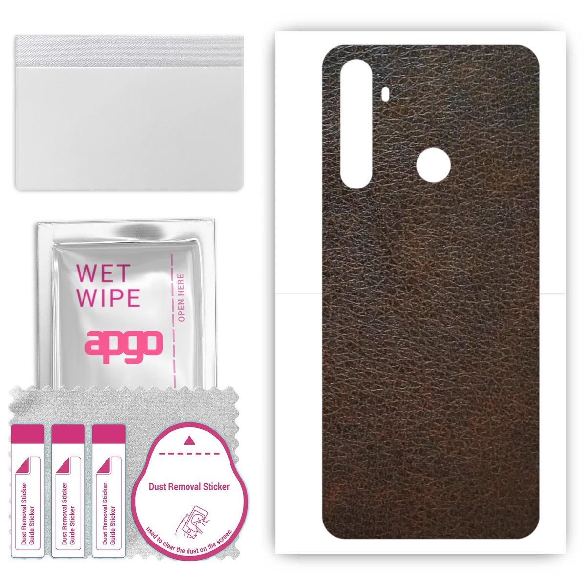 Folia naklejka skórka strukturalna na TYŁ do Realme 5s - Skóra Brązowa - apgo SKINS