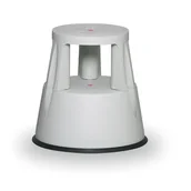 Drabiny - B2B Partner Taboret biurowy mobilny plastikowy, szary 6000-9 - miniaturka - grafika 1