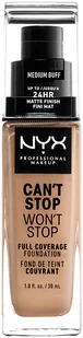 NYX Professional Makeup Professional Makeup - CAN'T STOP WON'T STOP - FULL COVERAGE FOUNDATION - Podkład do twarzy - MEDIUM BUFF NYXSSMBU - Podkłady do twarzy - miniaturka - grafika 2
