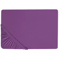 Prześcieradła - Bawełniane prześcieradło z gumką 90 x 200 cm fioletowe JANBU - miniaturka - grafika 1