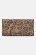 Portfele - Brązowy portfel z klapką Nobo w panterkę - miniaturka - grafika 1