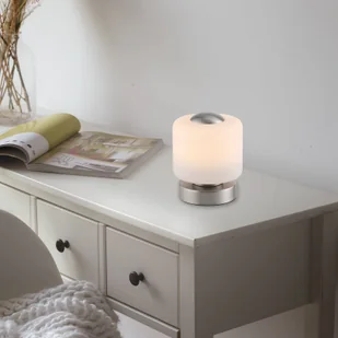 Paul Neuhaus Stalowa lampa stołowa z 3-stopniowym ściemnianiem za pomocą dotyku - Mirko - Lampy stojące - miniaturka - grafika 1