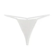 Majtki damskie - Stringi gładkie regulowane - Biały S - miniaturka - grafika 1