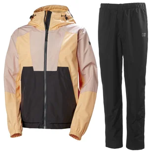 Kombinezon przeciwdeszczowy Helly Hansen Rig, damski, beżowy/czarny - Pozostała odzież narciarska - miniaturka - grafika 1