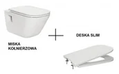 Miski WC - ROCA A346477000 + A801482211 Gap Miska WC podwieszana ROCA A346477000 + Gap Deska WC SLIM wolnoopadająca duroplast ROCA A80148221 - miniaturka - grafika 1