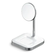 Ładowarki do telefonów - Satechi Ładowarka Indukcyjna 2w1 - Srebrna - miniaturka - grafika 1