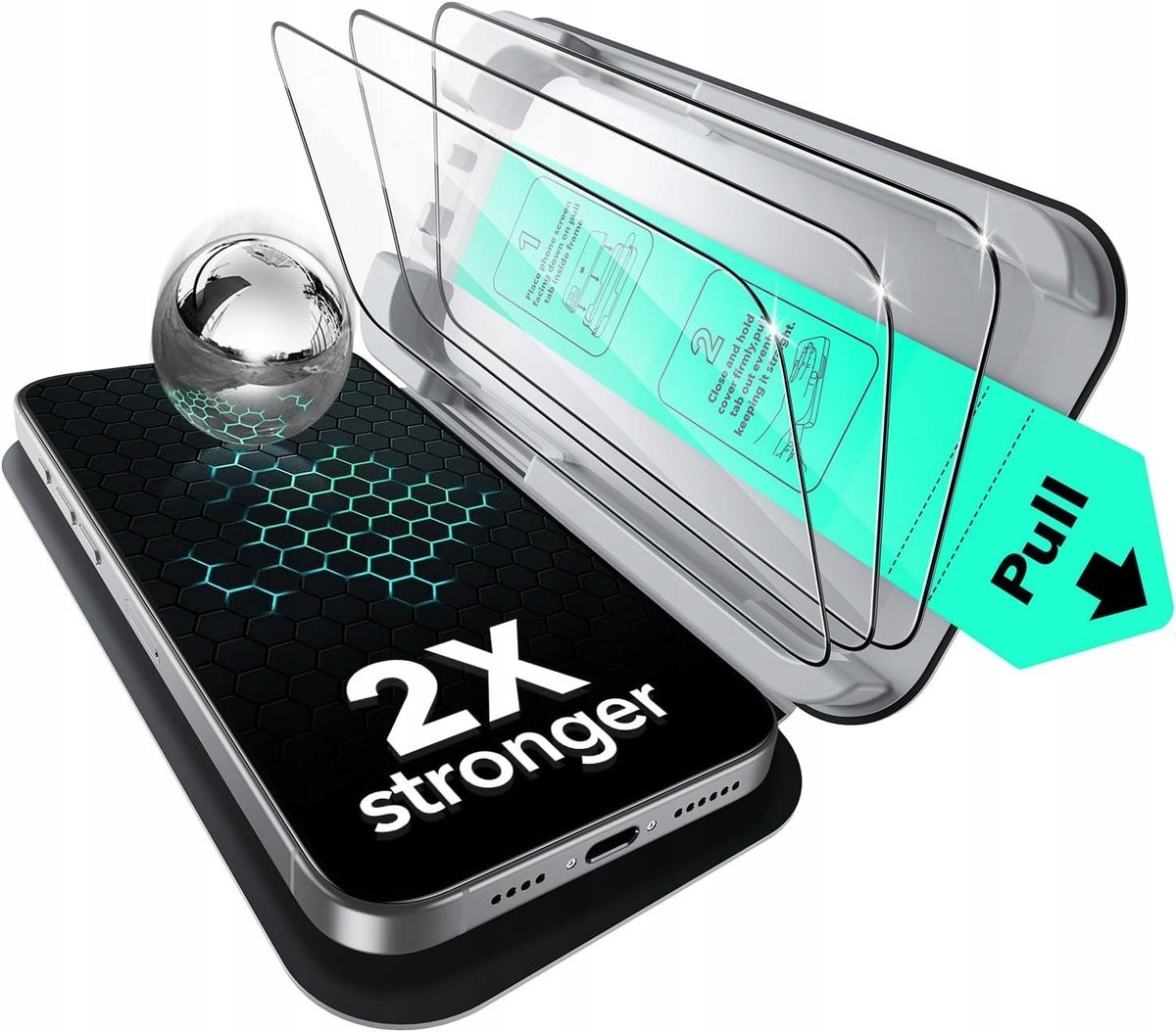 ESR Do iPhone 16 Pro Max szkło pancerne 3 sztuki wojskowa ochrona 9H