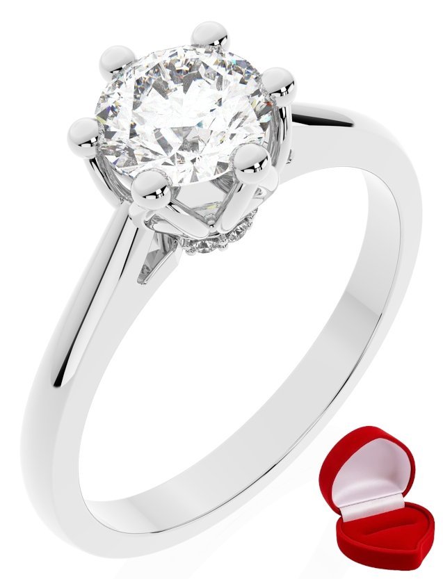 ZŁOTY PIERŚCIONEK ZARĘCZYNOWY 585 14k BRYLANT 0,70 ct BIAŁE ZŁOTO R12