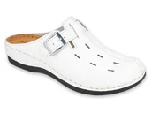 Klapki i japonki damskie - Klapki damskie medyczne z regulacją skórzane białe Inblu 06-4A-38 - miniaturka - grafika 1