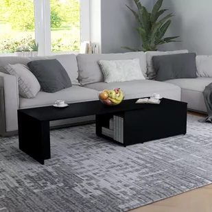 vidaXL vidaXL Stolik kawowy, czarny, 150x50x35 cm, płyta wiórowa - Ławy i stoliki kawowe - miniaturka - grafika 1