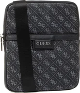 Nerki - Guess, Dan, Flat Top Zip, Textile Crossbody Bag, Black, For Men For Men - miniaturka - grafika 1
