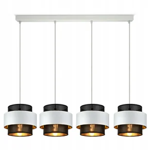 Lampa Wisząca Żyrandol Glamour Biała Czarna Złota - Lampy sufitowe - miniaturka - grafika 1