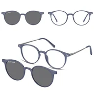 Okulary korekcyjne, oprawki, szkła - Okulary pod korekcję z polaryzacyjną nakładką przeciwsłoneczną CLIP-M-TRC299A-1 gołębi - miniaturka - grafika 1