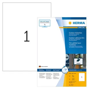 Herma Odporne na warunki atmosferyczne etykiety foliowe A4 210 x 297 mm białe wyjątkowo silna przyczepność rozciągliwe 9543 9543 - Papier do drukarek - miniaturka - grafika 1