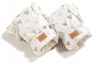 La Millou rękawice mufka ocieplacz dłoni do wózka ortalion Heartbeat beige - Akcesoria do wózków - miniaturka - grafika 1