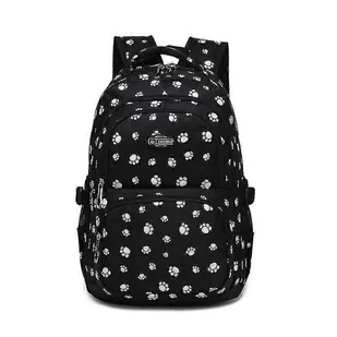 Dog Paw Prints Plecak Szkoła podstawowa Student Book Bag Torba szkolna dla uczniów czarny - Torebki damskie - miniaturka - grafika 1