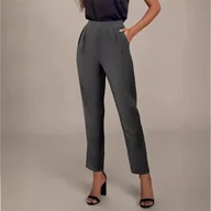 Spodnie damskie - Damskie spodnie chinosy - Szary S - miniaturka - grafika 1