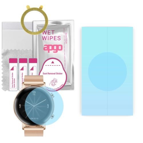 1x folia ochronna hydrożelowa do Huawei Watch GT 2 Elegant BT 42mm - apgo HD HQ FLEX Smartwatch Hydrogel Protection Ochrona na ekran smartwatcha