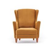 Fotele - Żółty fotel typu uszak Lola Brejer – Artie - miniaturka - grafika 1