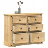 Inne meble do sypialni - Komoda Corona, 110x43x91 cm, lite drewno sosnowe - miniaturka - grafika 1