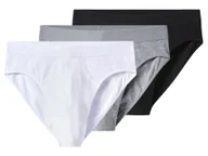 Majtki męskie - esmara Men Majtki slipy męskie z bawełną, 3 pary (Czarny/ szary/ biały, 5/M) - miniaturka - grafika 1