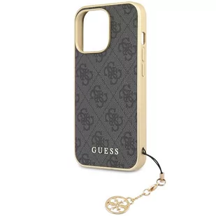 Guess GUHCP14XGF4GGR iPhone 14 Pro Max 6.7" szary/grey hardcase 4G Charms Collection - Etui i futerały do telefonów - miniaturka - grafika 4
