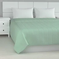 Narzuty - Dekoria Narzuta pikowana w pasy zieleń eukaliptusa szer.260 × dł.210 cm Loneta 500-133-61 - miniaturka - grafika 1