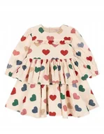 Sukienki - KONGES SLOJD SUKIENKA DZIECIĘCA WIELKIE KOLOROWE SERCA 104 I1C - miniaturka - grafika 1