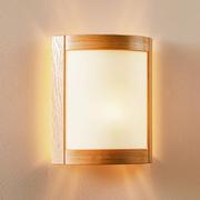 Lampy ścienne - Kinkiet Zanna z drewna, wysokość 34 cm, jasny dąb - miniaturka - grafika 1