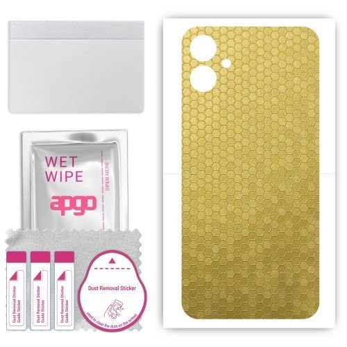 folia naklejka skórka strukturalna na TYŁ do Samsung Galaxy A05 - Plaster Miodu Złoty - apgo SKINS