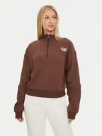 Bluzy damskie - Reebok Bluza Coverup 10007628 Brązowy Regular Fit - miniaturka - grafika 1