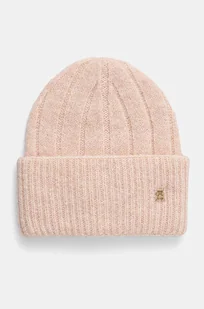 Tommy Hilfiger czapka kolor różowy  AW0AW16630 - Czapki damskie - miniaturka - grafika 1