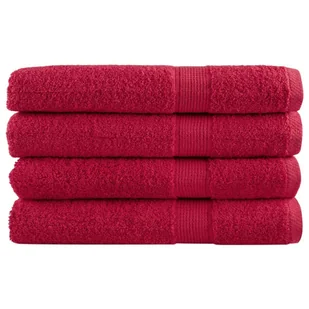 vidaXL Ręczniki, premium, 4 szt., czerwone, 100x200 cm, bawełna 100% - Ręczniki - miniaturka - grafika 1
